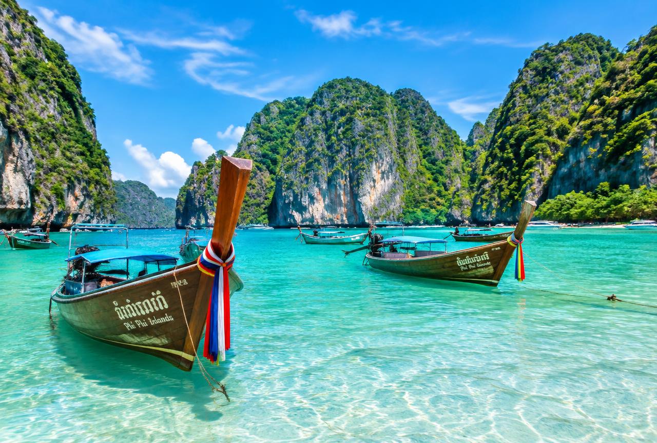 Longtail boats at Phi Phi islands near Phuket